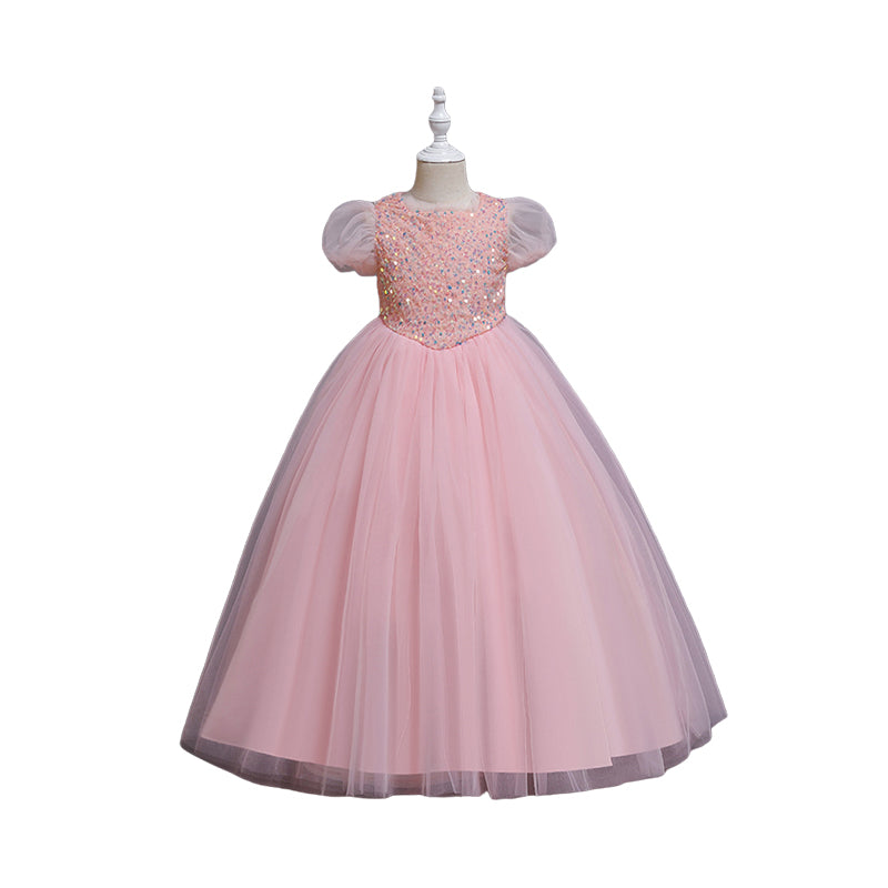 Kid Girls Solid Color Dressy Party Dresses Princess Dresses Wholesale 221216159
