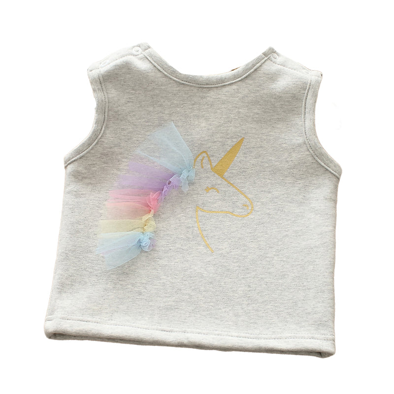 Baby Girls Unicorn Print Tank Tops Wholesale 221216160