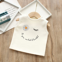 Load image into Gallery viewer, Baby Girls Letters Flower Print Tank Tops Wholesale 221216167
