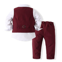 Load image into Gallery viewer, 3 Pieces Set Baby Kid Boys Birthday Party Bow Shirts And Solid Color Vests Waistcoats And Trousers Wholesale 221216180
