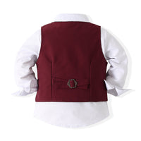 Load image into Gallery viewer, 3 Pieces Set Baby Kid Boys Birthday Party Bow Shirts And Solid Color Vests Waistcoats And Trousers Wholesale 221216180
