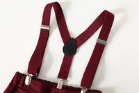 Load image into Gallery viewer, 2 Pieces Set Baby Kid Boys Birthday Party Checked Bow Shirts And Solid Color Jumpsuits Wholesale 221216196
