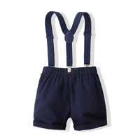 Load image into Gallery viewer, 2 Pieces Set Baby Kid Boys Striped Bow Shirts And Solid Color Rompers Wholesale 221216219
