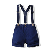 Load image into Gallery viewer, 2 Pieces Set Baby Kid Boys Striped Bow Shirts And Solid Color Rompers Wholesale 221216219
