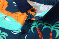 Load image into Gallery viewer, 2 Pieces Set Baby Kid Boys Beach Plant Print Polo Shirts And Solid Color Shorts Wholesale 221216224
