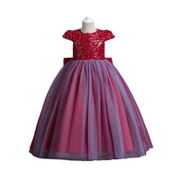 Load image into Gallery viewer, Kid Girls Color-blocking Butterfly Bow Birthday Party Princess Dresses Wholesale 221216234

