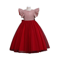 Load image into Gallery viewer, Kid Girls Solid Color Bow Print Birthday Party Princess Dresses Wholesale 221216240
