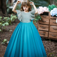 Load image into Gallery viewer, Kid Girls Solid Color Bow Print Birthday Party Princess Dresses Wholesale 221216240
