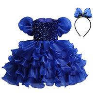 Load image into Gallery viewer, Baby Kid Girls Solid Color Birthday Party Dresses Princess Dresses Headwear Wholesale 221216241
