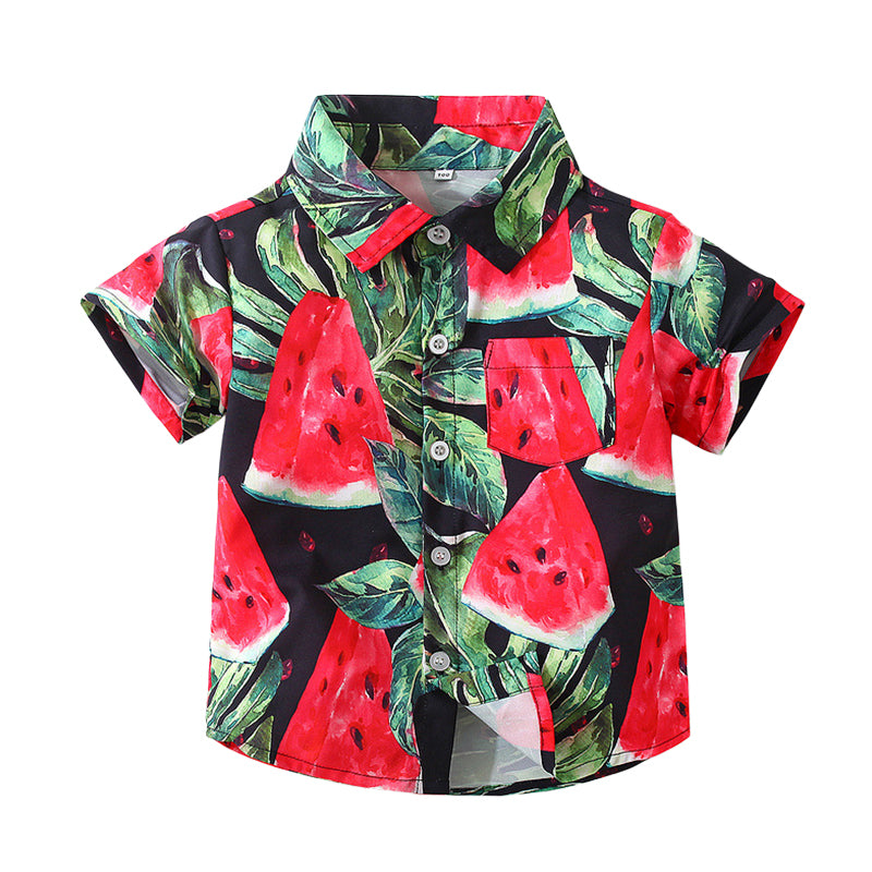 Baby Kid Boys Fruit Print Shirts Wholesale 221216245