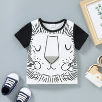 Load image into Gallery viewer, 2 Pieces Set Baby Kid Boys Animals Cartoon Print T-Shirts And Striped Shorts Wholesale 221216254
