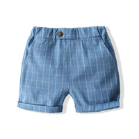 Load image into Gallery viewer, 3 Pieces Set Baby Kid Boys Bow Shirts And Checked Vests Waistcoats And Shorts Wholesale 221216255
