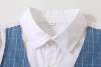 Load image into Gallery viewer, 3 Pieces Set Baby Kid Boys Bow Shirts And Checked Vests Waistcoats And Shorts Wholesale 221216255
