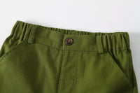 Load image into Gallery viewer, 2 Pieces Set Baby Kid Boys Beach Tropical Car Plant Bow Shirts And Solid Color Shorts Wholesale 221216275
