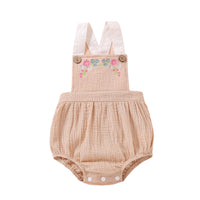 Load image into Gallery viewer, Baby Girls Flower Embroidered Rompers Wholesale 221216279
