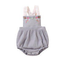Load image into Gallery viewer, Baby Girls Flower Embroidered Rompers Wholesale 221216279
