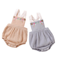 Load image into Gallery viewer, Baby Girls Flower Embroidered Rompers Wholesale 221216279
