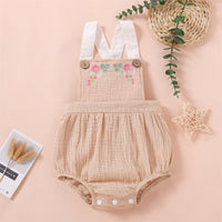 Load image into Gallery viewer, Baby Girls Flower Embroidered Rompers Wholesale 221216279
