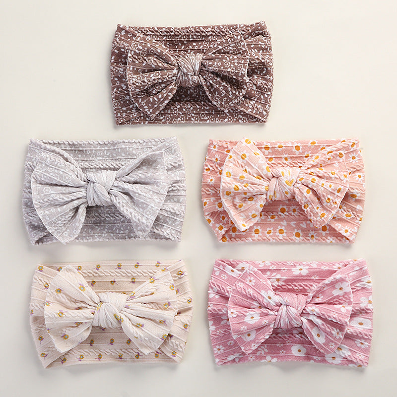 Girls Flower Polka dots Bow Print Accessories Headwear Wholesale 221216282