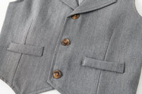 Load image into Gallery viewer, 3 Pieces Set Baby Kid Boys Solid Color Bow Shirts Vests Waistcoats And Pants Wholesale 221216290
