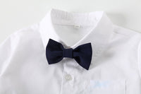 Load image into Gallery viewer, 3 Pieces Set Baby Kid Boys Solid Color Bow Shirts Vests Waistcoats And Pants Wholesale 221216290
