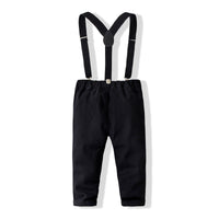 Load image into Gallery viewer, 2 Pieces Set Baby Kid Boys Birthday Party Checked Bow Shirts And Solid Color Jumpsuits Wholesale 221216292
