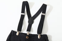 Load image into Gallery viewer, 2 Pieces Set Baby Kid Boys Birthday Party Checked Bow Shirts And Solid Color Jumpsuits Wholesale 221216292
