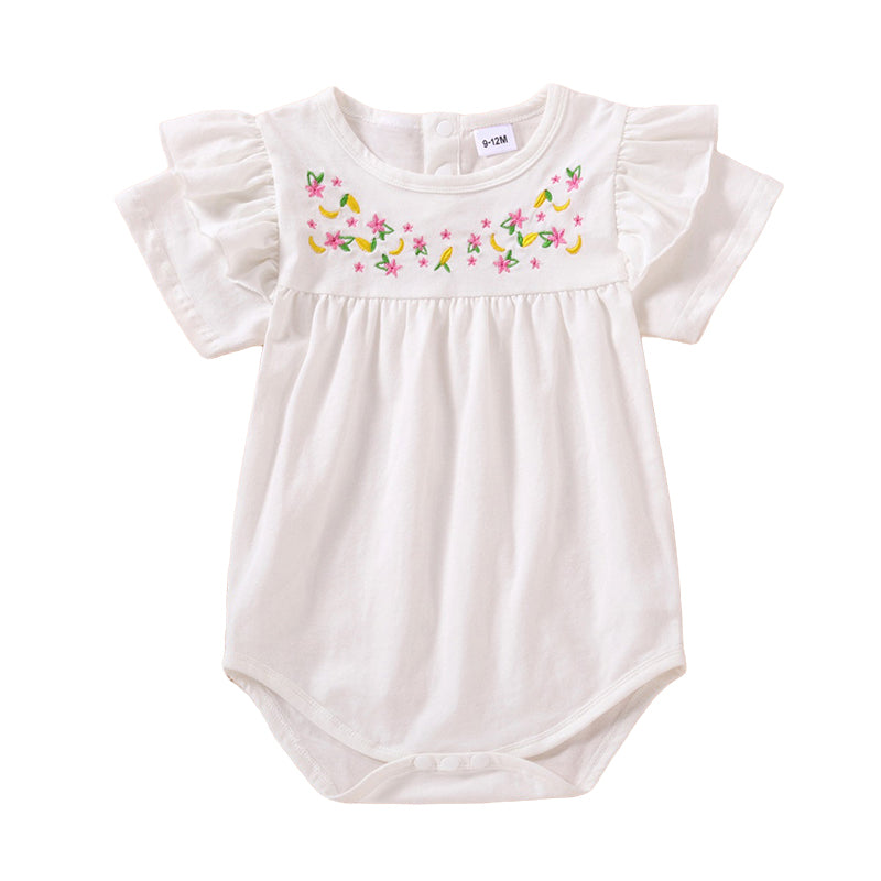 Baby Girls Flower Embroidered Rompers Wholesale 221216296