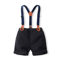 Load image into Gallery viewer, 2 Pieces Set Baby Kid Boys Birthday Party Striped Bow Shirts And Solid Color Rompers Wholesale 221216309
