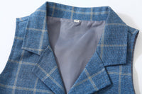 Load image into Gallery viewer, 3 Pieces Set Baby Kid Boys Birthday Party Solid Color Bow Shirts Checked Vests Waistcoats And Pants Wholesale 221216325
