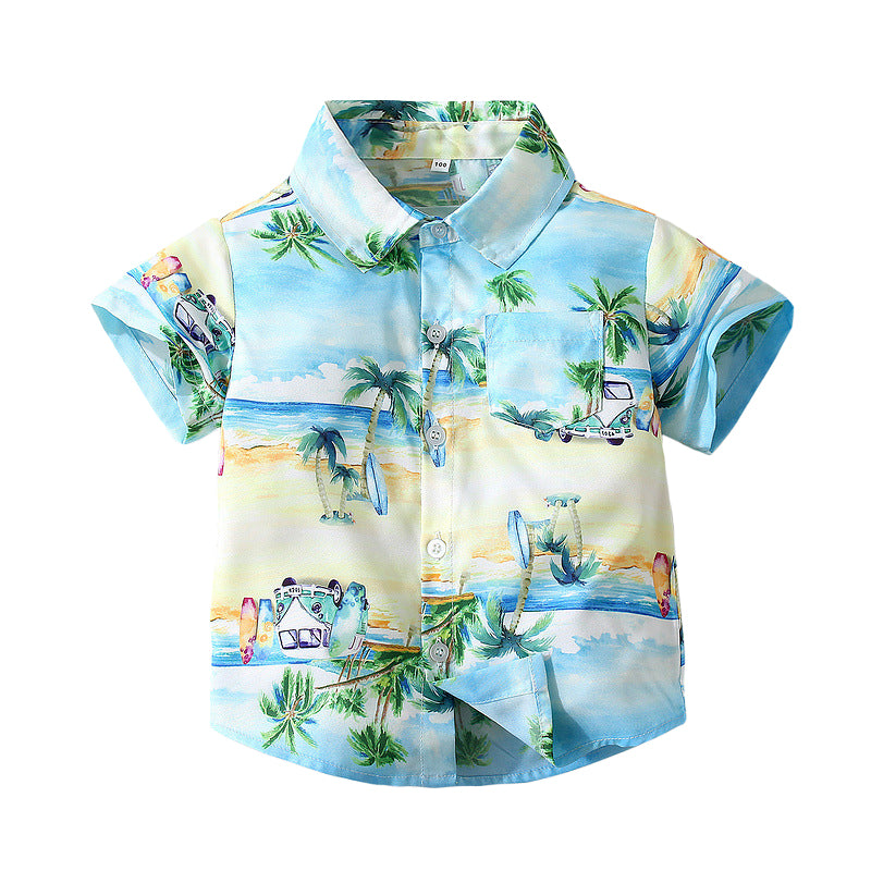 Baby Kid Boys Tropical print Shirts Wholesale 221216343