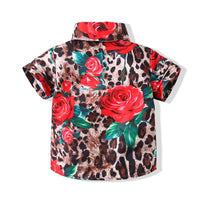 Load image into Gallery viewer, Baby Kid Boys Flower Leopard Print Shirts Wholesale 221216357
