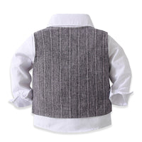Load image into Gallery viewer, 3 Pieces Set Baby Kid Boys Dressy Party Solid Color Vests Waistcoats And Bow Shirts And Pants Suits Wholesale 221216358
