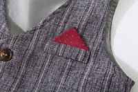 Load image into Gallery viewer, 3 Pieces Set Baby Kid Boys Dressy Party Solid Color Vests Waistcoats And Bow Shirts And Pants Suits Wholesale 221216358
