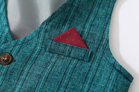 Load image into Gallery viewer, 3 Pieces Set Baby Kid Boys Dressy Party Solid Color Vests Waistcoats And Bow Shirts And Pants Suits Wholesale 221216358
