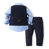 Load image into Gallery viewer, 3 Pieces Set Baby Kid Boys Dressy Party Solid Color Vests Waistcoats And Bow Shirts And Pants Suits Wholesale 221216360
