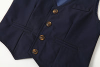 Load image into Gallery viewer, 3 Pieces Set Baby Kid Boys Dressy Party Solid Color Vests Waistcoats And Bow Shirts And Pants Suits Wholesale 221216360
