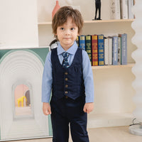 Load image into Gallery viewer, 3 Pieces Set Baby Kid Boys Dressy Party Solid Color Vests Waistcoats And Bow Shirts And Pants Suits Wholesale 221216360
