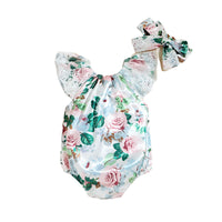 Load image into Gallery viewer, Baby Girls Flower Lace Print Rompers Wholesale 221216361
