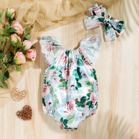 Load image into Gallery viewer, Baby Girls Flower Lace Print Rompers Wholesale 221216361
