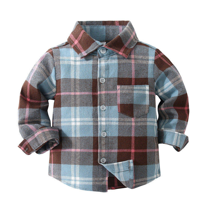 Baby Kid Boys Checked Shirts Wholesale 221216371