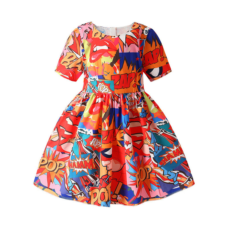 Baby Kid Girls Letters Print Dresses Wholesale 221216392