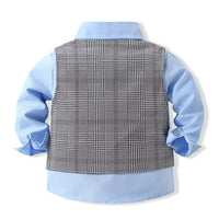 Load image into Gallery viewer, 3 Pieces Set Baby Kid Boys Birthday Party Bow Shirts And Checked Vests Waistcoats And Pants Wholesale 221216398
