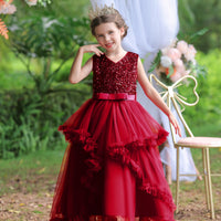 Load image into Gallery viewer, Kid Big Kid Girls Bow Christmas Birthday Party Dresses Princess Dresses Wholesale 221216416
