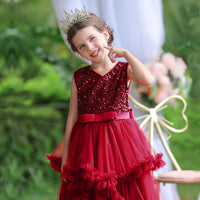 Load image into Gallery viewer, Kid Big Kid Girls Bow Christmas Birthday Party Dresses Princess Dresses Wholesale 221216416

