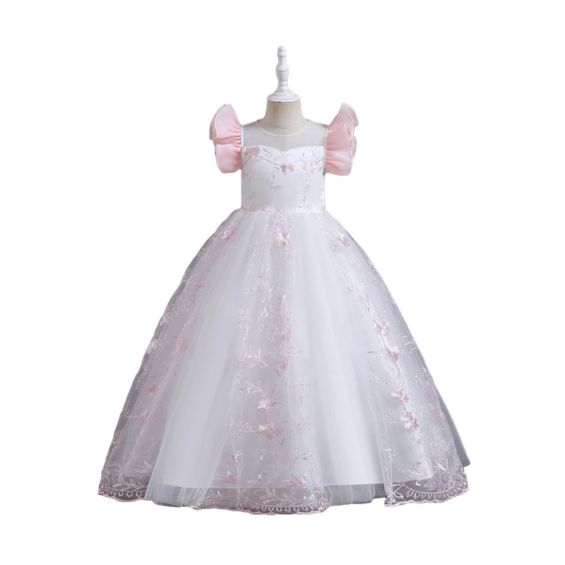 Kid Big Kid Girls Flower Embroidered Dresses Wholesale 221216418