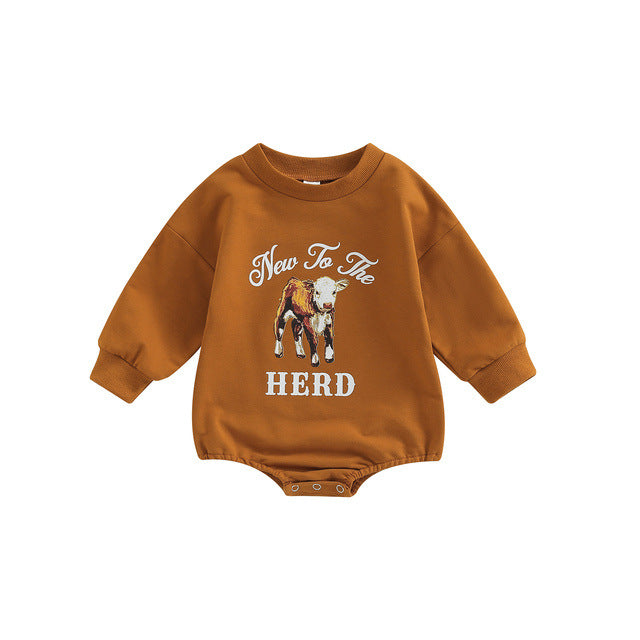 Baby Unisex Letters Animals Cartoon Print Rompers Wholesale 221216432