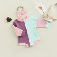 Load image into Gallery viewer, Baby Girls Color-blocking Rompers Accessories Headwear Wholesale 221216433
