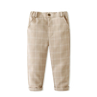 Load image into Gallery viewer, 3 Pieces Set Baby Kid Boys Birthday Solid Color Bow Shirts Checked Vests Waistcoats And Pants Wholesale 221216435
