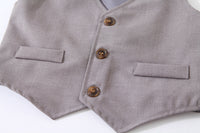 Load image into Gallery viewer, 3 Pieces Set Baby Kid Boys Birthday Striped Shirts Solid Color Vests Waistcoats And Pants Wholesale 221216436
